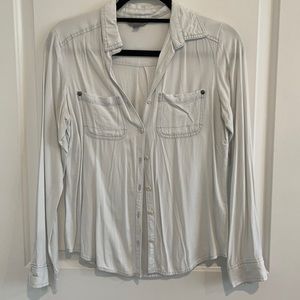 Light denim button-down shirt